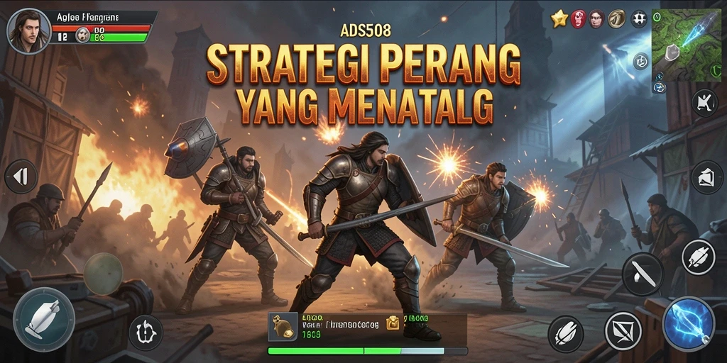 Tampilan gameplay <strong>ADS508</strong> menunjukkan pertempuran strategis yang intens dan mendebarkan.