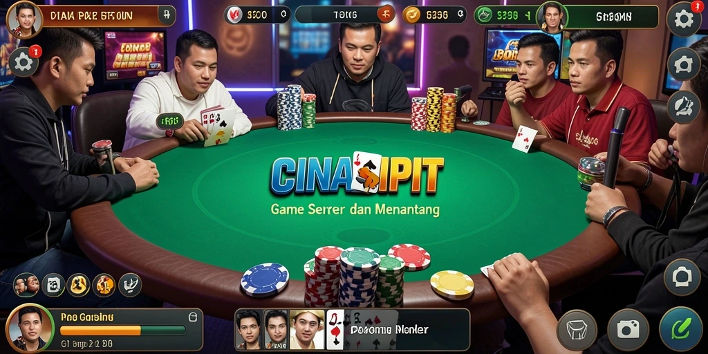 Tampilan gameplay Poker yang seru dan kompetitif di CINASIPIT.