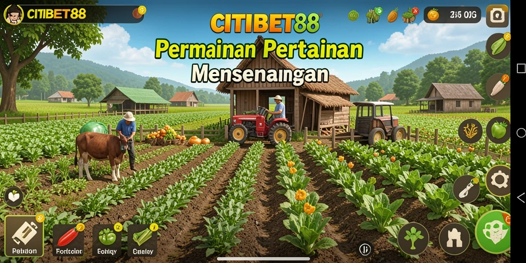 Tampilan visual menarik dari gameplay CITIBET88 yang menampilkan kebun yang subur.