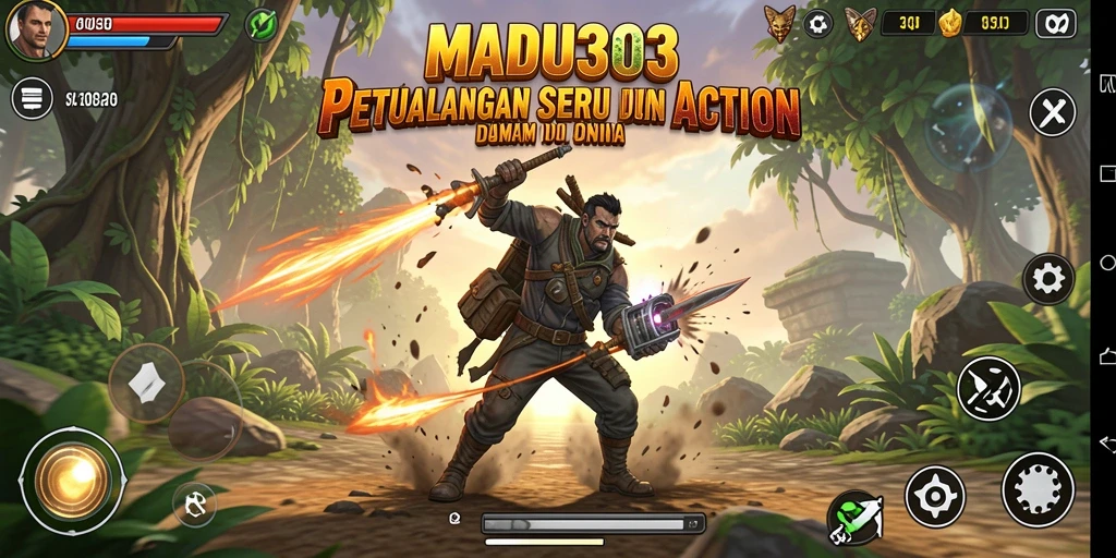 Screenshot gameplay MADU303 menampilkan aksi mendebarkan dan tantangan seru.