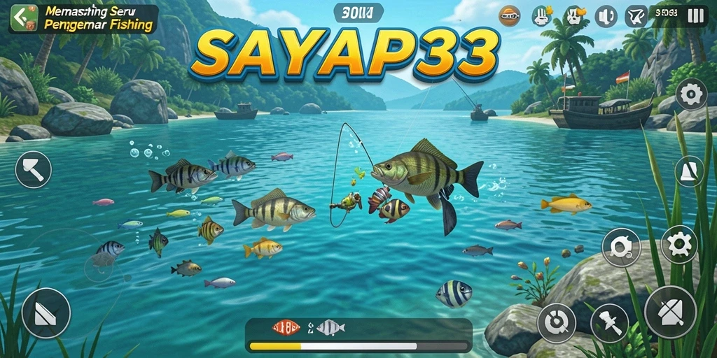 Tampilan gameplay menarik dalam SAYAP33 dengan aksi memancing yang seru.