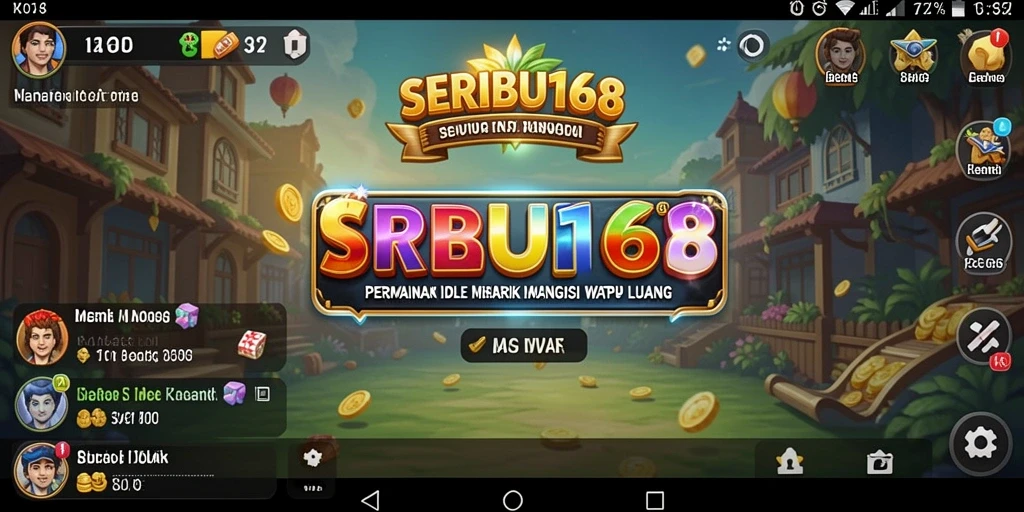 Screenshot utama SERIBU168 menampilkan gameplay Idle yang menyenangkan dan interaktif.