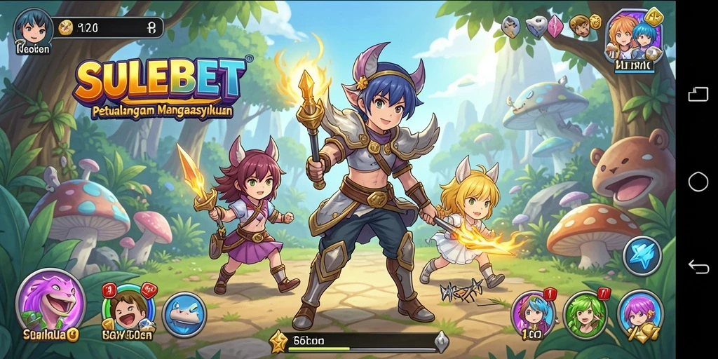 Tampilan gameplay seru dalam SULEBET dengan karakter Anime yang menarik.